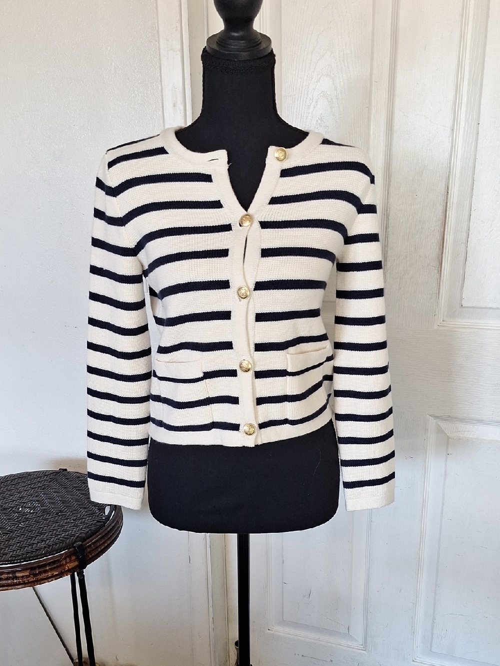 JCrew Women XS J.Crew Emilie sweater lady jacket in stripe